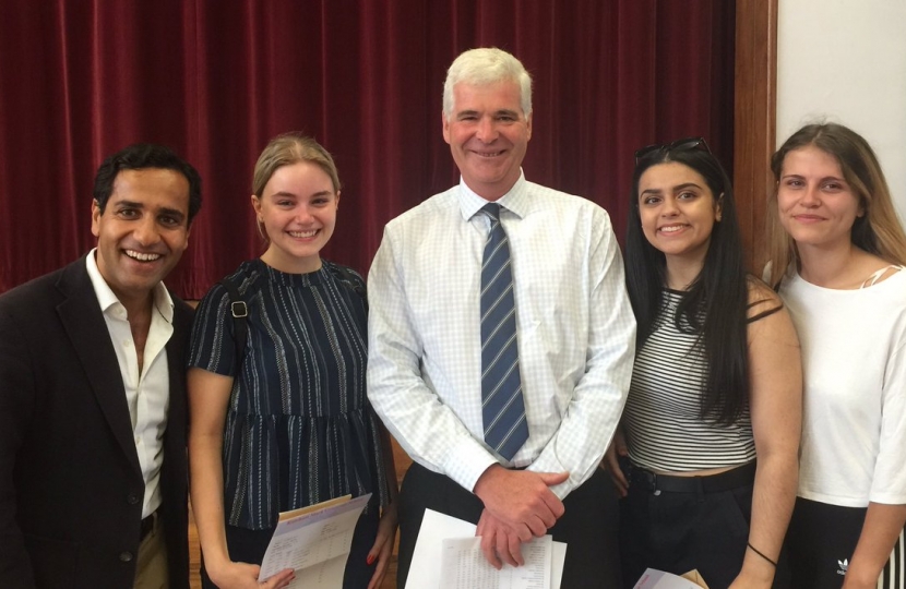 Rehman Chishti MP with staff and students at Rainham Mark Grammar School