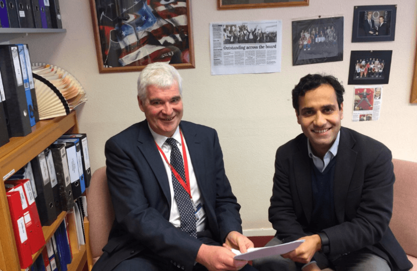 Rehman with the Headteacher