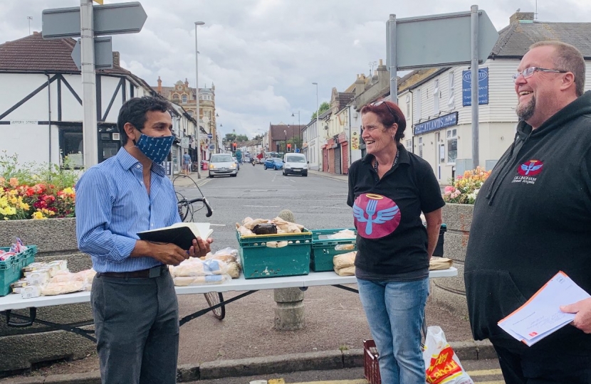 Rehman with Gillingham Street Angels founders Tracey & Neil