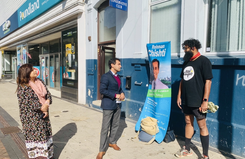 Rehman with constituents at the street surgery