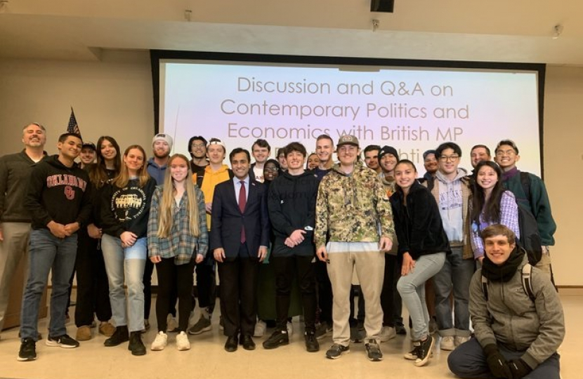 Rehman with students of University of Oklahoma