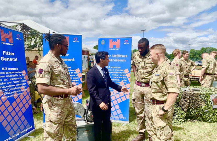 Rehman with Medway Armed Forces Personnel