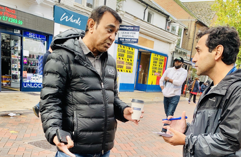 Rehman with local residents