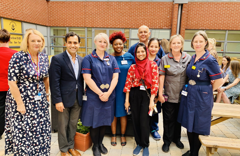 Rehman with Hospital staff