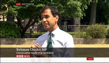 Rehman being interviewed by the BBC