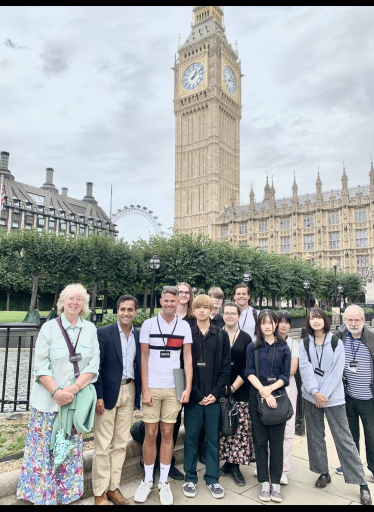 Rehman in the House of Commons with students